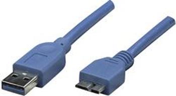 USB 3.0 kabel Manhattan 325424-CG, 2.00 m, modrá