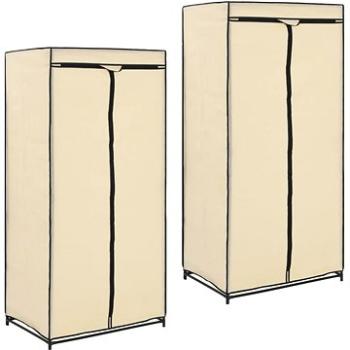 Šatní skříně 2 ks krémové 75 × 50 × 160 cm