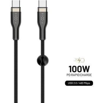 FIXED Cable USB-C/USB-C a podporou PD 0.5m USB 2.0 100W opletený černý (FIXDB-CC05-BK)