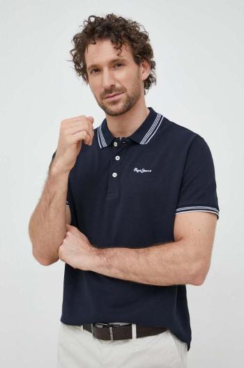 Bavlněné polo tričko Pepe Jeans Jett tmavomodrá barva, s aplikací