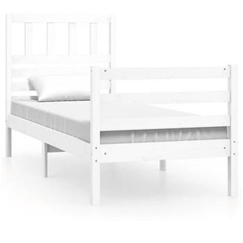 Rám postele bílý masivní dřevo 90 × 200 cm, 3101074 (3101074)