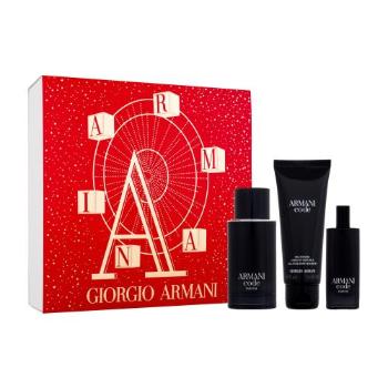 Giorgio Armani Code dárková kazeta parfémovaná voda 75 ml + sprchový gel 75 ml + parfémovaná voda 15 ml pro muže