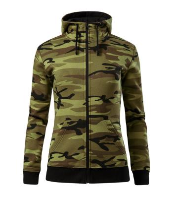 MALFINI Dámská mikina Camo Zipper - Maskáčová zelená | XL