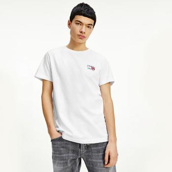 Tommy Jeans pánské bílé tričko CHEST LOGO - XL (YBR)