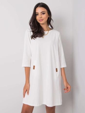 Bílé dámské volné šaty RV-SK-6274.36P-white Velikost: L/XL