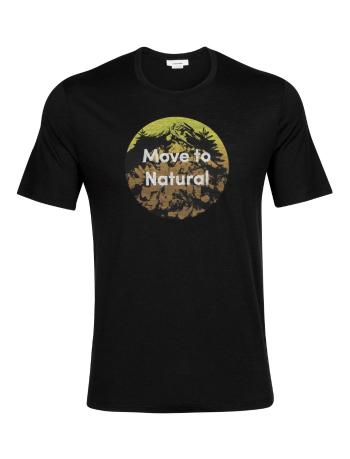 pánské triko krátký rukáv ICEBREAKER Mens Tech Lite II SS Tee Natural Alps, Black velikost: M