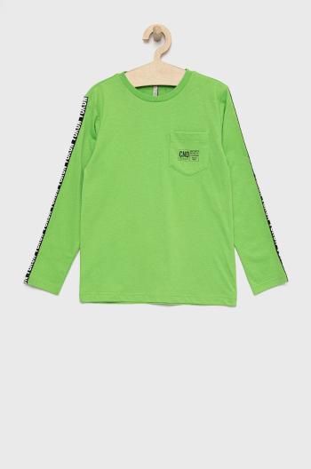 Dětská bavlněná košile s dlouhým rukávem Birba&Trybeyond zelená barva, s aplikací
