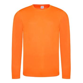 Just Cool Pánské sportovní tričko s dlouhým rukávem Cool T - Jasně oranžová | XXL