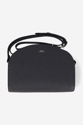 Kožená kabelka A.P.C. Sac Demi-lune černá barva, PXBJQ-F61048 BLACK