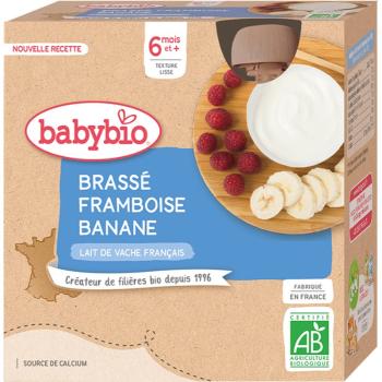 Babybio BIO malina a banán mléčná svačinka 4x85 g