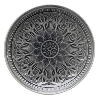 Sada 4 ks – Talíř Sicilia Mandala – šedá, 21 cm