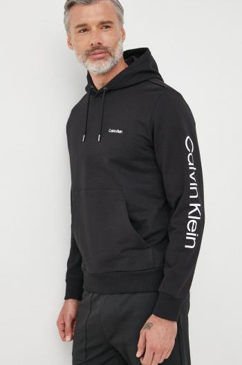 Bavlněná mikina Calvin Klein pánská, černá barva, s potiskem