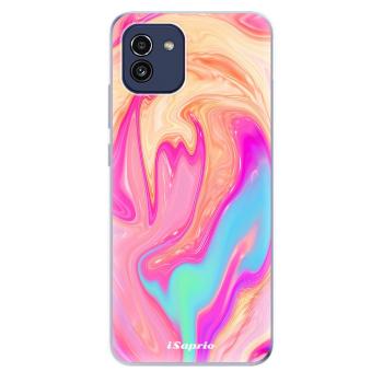 Odolné silikonové pouzdro iSaprio - Orange Liquid - Samsung Galaxy A03