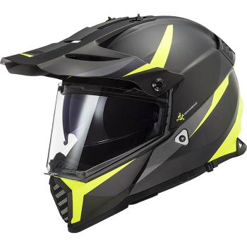 Moto přilba LS2 MX436 Pioneer Evo Barva Router Matt Black H-V Yellow, Velikost XXL (63-64)