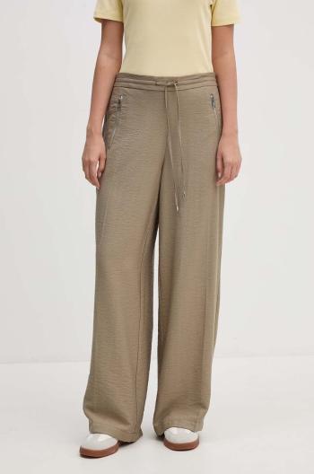 Kalhoty Dkny dámské, zelená barva, jednoduché, high waist