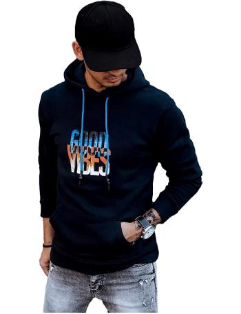 Tmavě modrá mikina s potiskem good vibes vel. 3XL