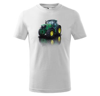 Tričko John Deere 6125R - dětské (Velikost: 122, Barva trička: Bílá)