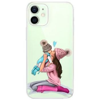 iSaprio Kissing Mom - Brunette and Boy pro iPhone 12 (kmbruboy-TPU3-i12)