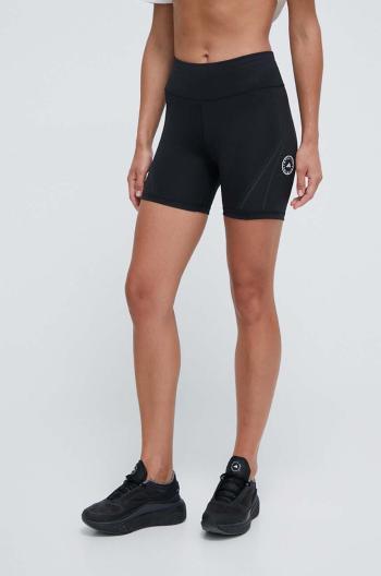 Běžecké šortky adidas by Stella McCartney TruePace černá barva, s potiskem, high waist, IQ4510