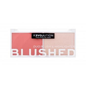 Revolution Relove Colour Play Blushed Duo Blush & Highlighter 5,8 g konturovací paletka pro ženy Cute