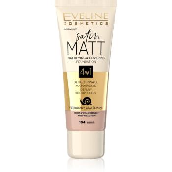 Eveline Cosmetics Satin Matt matující make-up se šnečím extraktem odstín 104 Beige 30 ml