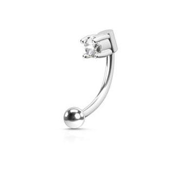 Šperky4U Piercing do obočí - zirkon - OB01078-C