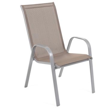 Zahradní židle ocel / textilie Šedohnědá taupe