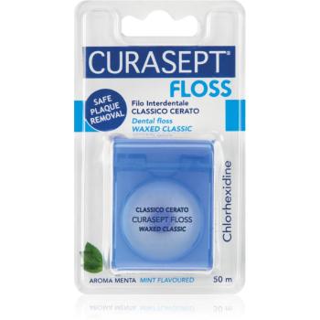 Curasept Dental Floss Waxed Classic voskovaná dentální nit s mátovou příchutí s antibakteriální přísadou 50 m