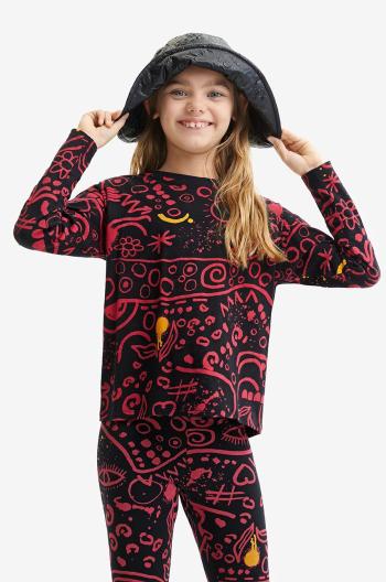 Dětská bavlněná košile s dlouhým rukávem Desigual černá barva