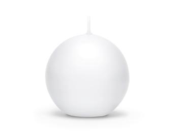 PartyDeco Svíčka - koule bílá 8 cm