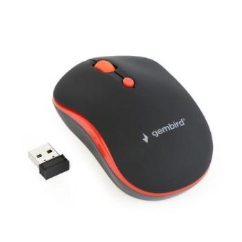 Gembird bezdrátová optická myš MUSW-4B-03-R, 1600 DPI, USB, černo-červená, MUSW-4B-03-R