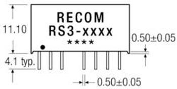 DC/DC měnič Recom RS3-1209S (10004204), vstup 9 - 18 V/DC, výstup 9 V/DC, 333 mA, 3 W