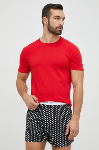 Bavlněné pyžamo Calvin Klein Underwear červená barva