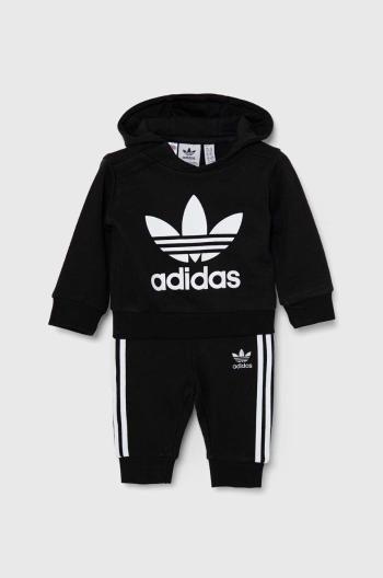 Dětská tepláková souprava adidas Originals HOODIE SET černá barva, IX5165