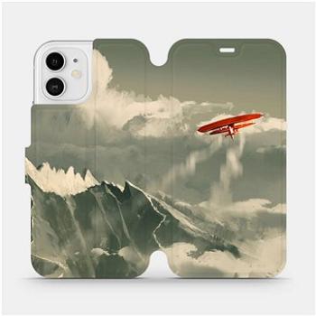 Flipové pouzdro na mobil Apple iPhone 12 - MA03P Oranžové letadlo v horách (5903516374120)