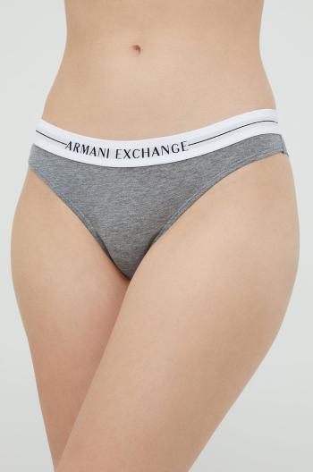 Kalhotky brazilky Armani Exchange šedá barva