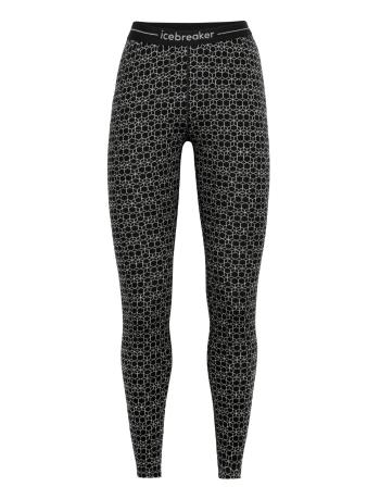 dámské spodky ICEBREAKER Wmns 250 Vertex Leggings Alpine Geo, Black/Snow/J velikost: M