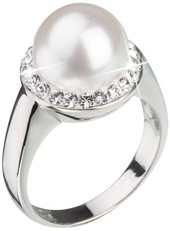 Evolution Group Stříbrný perlový prsten s krystaly Swarovski London Style 35021.1 54 mm