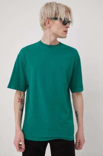 Bavlněné tričko Jack & Jones zelená barva