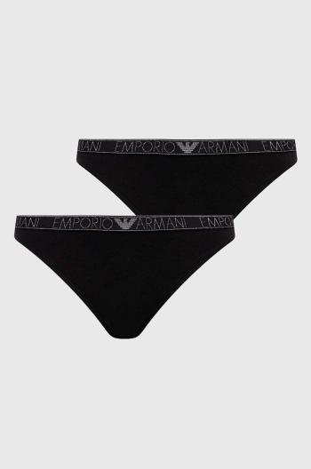 Tanga Emporio Armani Underwear 2-pack černá barva