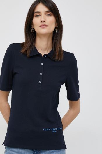 Polo tričko Tommy Hilfiger tmavomodrá barva