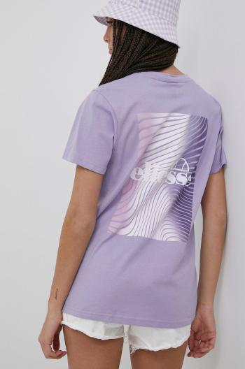 Bavlněné tričko Ellesse fialová barva