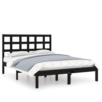 Rám postele černý masivní dřevo 140 × 190 cm, 3105454 (3105454)