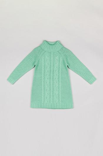 Dívčí šaty zippy zelená barva, mini