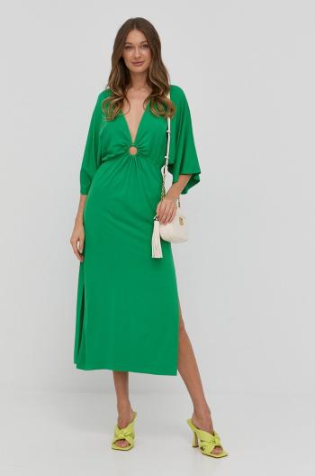 Šaty Nissa zelená barva, midi, áčková