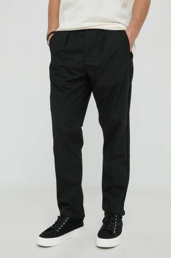 Bavlněné kalhoty G-Star Raw pánské, černá barva, jednoduché