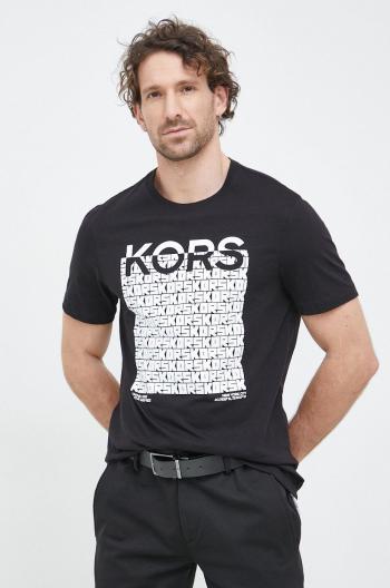 Bavlněné tričko Michael Kors černá barva, s potiskem