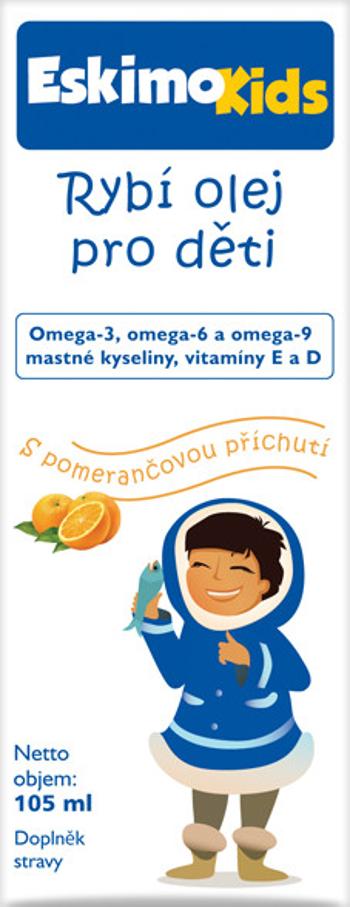 Eskimo Kids Rybí olej pro děti, s pomerančovou příchutí 105 ml