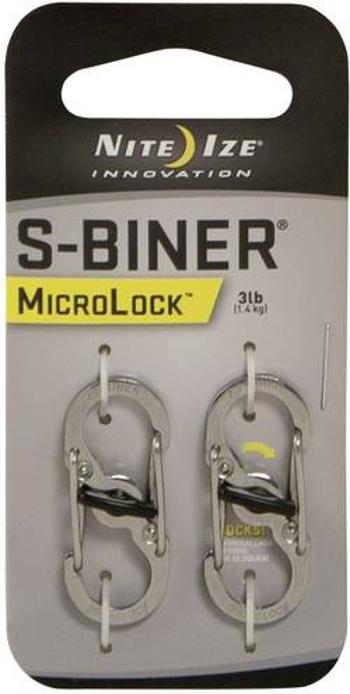 NITE Ize Dvojitý karainer s-Biner MicroLock, 2ks, stříbrná NI-LSBM-11-2R3 MicroLock S-Biner 2