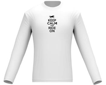 Pánské tričko dlouhý rukáv Keep calm and ride on